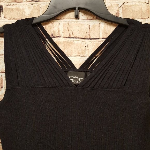 Christina Rotelli Sweater Tank Top BLACK Size Med   NWOT - Picture 4 of 8
